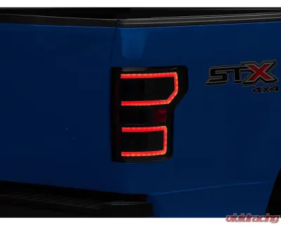 Raxiom Clear Lens Black Housing LED Tail Lights Ford F-150 w/ Factory Halogen Non-BLIS Tail Lights 2018-2020 - T548147