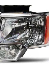 Raxiom Axial Series Clear Lens Chrome Housing OEM Style Replacement Headlights Ford F-150 w/ Factory Halogen Headlights 2009-2014                                     - T551343 - Image 2
