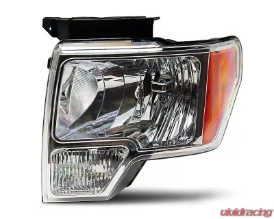 Raxiom Axial Series Clear Lens Chrome Housing OEM Style Replacement Headlights Ford F-150 w/ Factory Halogen Headlights 2009-2014 - T551343