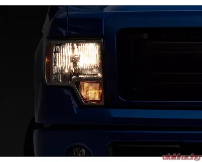 Raxiom Axial Series Clear Lens Chrome Housing OEM Style Replacement Headlights Ford F-150 w/ Factory Halogen Headlights 2009-2014 - T551343