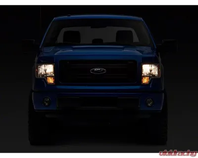 Raxiom Axial Series Clear Lens Chrome Housing OEM Style Replacement Headlights Ford F-150 w/ Factory Halogen Headlights 2009-2014 - T551343
