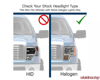 Raxiom Axial Series Clear Lens Black Housing G4 Light Bar Switchback Projector Replacement Headlights Ford F-150 w/ Factory Halogen Headlights 2009-2014 - T546755