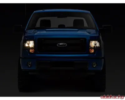 Raxiom Axial Series Smoked Lens Chrome Housing OEM Style Replacement Headlights Ford F-150 w/ Factory Halogen Headlights 2009-2014 - T551344