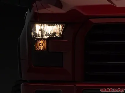 Raxiom Axial Series Smoked Lens Chrome Housing OEM Style Replacement Headlights Ford F-150 w/ Factory Halogen Headlights 2015-2017 - T551346