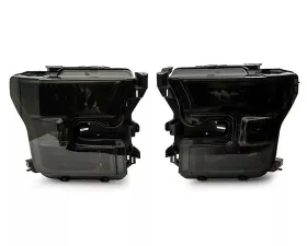 Raxiom Axial Series Smoked Lens Chrome Housing OEM Style Replacement Headlights Ford F-150 w/ Factory Halogen Headlights 2015-2017