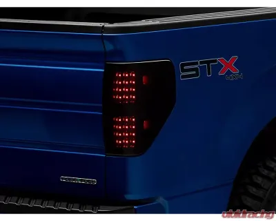 Raxiom Axial Series Smoked Lens Black Housing LED Tail Lights Ford F-150 Styleside 2009-2014 - T565678
