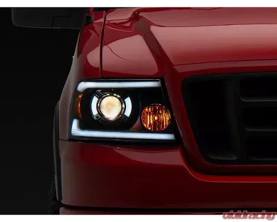 Raxiom Axial Series Clear Lens Black Housing Projector Headlights w/ Sequential LED Bar Ford F-150 2004-2008 - T566364
