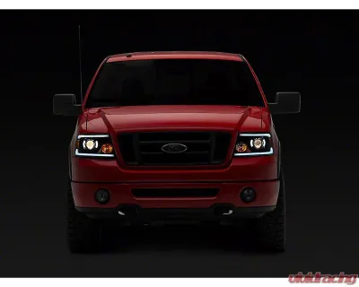 Raxiom Axial Series Clear Lens Black Housing Projector Headlights w/ Sequential LED Bar Ford F-150 2004-2008 - T566364
