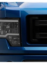 Raxiom Axial Series Clear Lens Black Housing Headlights w/ LED Bar Ford F-150 w/ Factory Halogen Headlights 2009-2014                                     - T566367 - Image 8