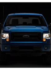 Raxiom Axial Series Clear Lens Black Housing Headlights w/ LED Bar Ford F-150 w/ Factory Halogen Headlights 2009-2014                                     - T566367 - Image 9