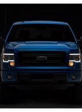 Raxiom Axial Series Clear Lens Black Housing Headlights w/ LED Bar Ford F-150 w/ Factory Halogen Headlights 2009-2014                                     - T566367 - Image 10