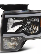 Raxiom Axial Series Clear Lens Black Housing Headlights w/ Sequential LED Bar Ford F-150 w/ Factory Halogen Headlights 2009-2014                                     - T566368 - Image 2