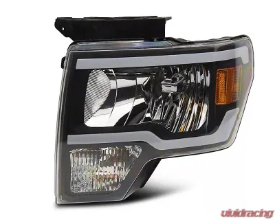 Raxiom Axial Series Clear Lens Black Housing Headlights w/ Sequential LED Bar Ford F-150 w/ Factory Halogen Headlights 2009-2014 - T566368
