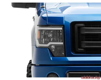 Raxiom Axial Series Clear Lens Black Housing Headlights w/ Sequential LED Bar Ford F-150 w/ Factory Halogen Headlights 2009-2014 - T566368