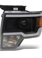 Raxiom Axial Series Clear Lens Black Housing Projector Headlights w/ LED Light Bar Ford F-150 w/ Factory Halogen Headlights 2009-2014                                     - T566369 - Image 2