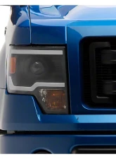 Raxiom Axial Series Clear Lens Black Housing Projector Headlights w/ LED Light Bar Ford F-150 w/ Factory Halogen Headlights 2009-2014                                     - T566369 - Image 9