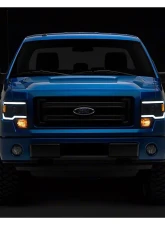 Raxiom Axial Series Clear Lens Black Housing Projector Headlights w/ LED Light Bar Ford F-150 w/ Factory Halogen Headlights 2009-2014                                     - T566369 - Image 11