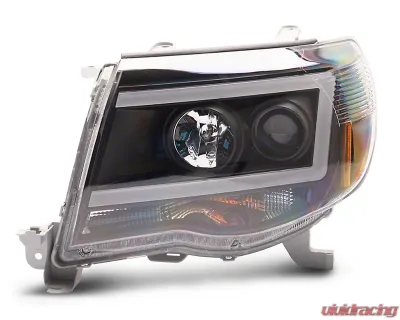 Raxiom Axial Series Clear Lens Black Housing LED DRL Projector Headlights Toyota Tacoma 2005-2011 - TT11236