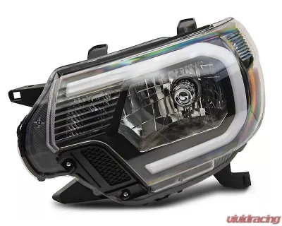 Raxiom Axial Series Clear Lens Black Housing Headlights w/ LED Bar Toyota Tacoma 2012-2015 - TT21847