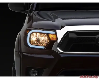 Raxiom Axial Series Clear Lens Black Housing Headlights w/ LED Bar Toyota Tacoma 2012-2015 - TT21847
