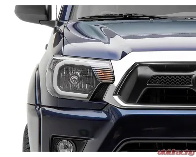 Raxiom Axial Series Clear Lens Black Housing Headlights w/ LED Bar Toyota Tacoma 2012-2015 - TT21847