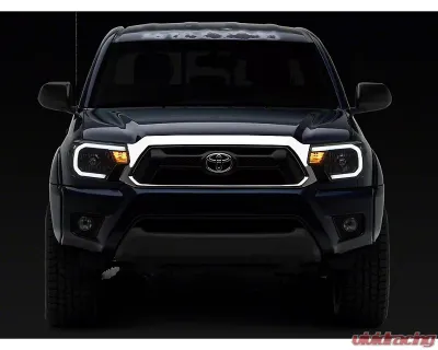 Raxiom Axial Series Clear Lens Black Housing Headlights w/ LED Bar Toyota Tacoma 2012-2015 - TT21847