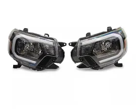 Raxiom Axial Series Clear Lens Black Housing Headlights w/ LED Bar Toyota Tacoma 2012-2015