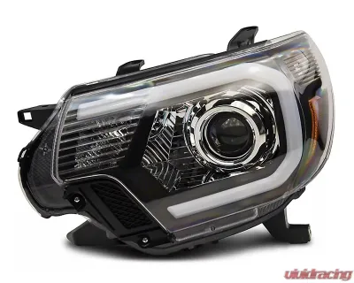 Raxiom Axial Series Clear Lens Black Housing Projector Headlights w/ LED Bar Toyota Tacoma 2012-2015 - TT21849