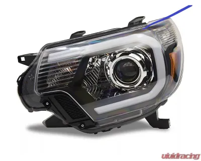 Raxiom Axial Series Clear Lens Black Housing Projector Headlight w/ Sequential LED Bar Toyota Tacoma 2012-2015 - TT21850
