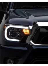 Raxiom Axial Series Clear Lens Black Housing Projector Headlight w/ Sequential LED Bar Toyota Tacoma 2012-2015                                     - TT21850 - Image 7