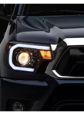 Raxiom Axial Series Clear Lens Black Housing Projector Headlight w/ Sequential LED Bar Toyota Tacoma 2012-2015                                     - TT21850 - Image 8