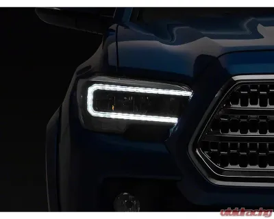 Raxiom Clear Lens Black Housing LED Headlights Toyota Tacoma w/ Factory Halogen 2016-2023 - TT8291