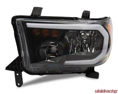 Raxiom Axial Series Clear Lens Black Housing Headlights w/ LED Bar Toyota Tundra 2007-2013 - TU16004