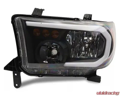 Raxiom Axial Series Clear Lens Black Housing Headlights w/ Sequential LED Bar Toyota Tundra 2007-2013 - TU16005