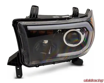 Raxiom Axial Series Clear Lens Black Housing Projector Headlight w/ LED Bar Toyota Tundra 2007-2013 - TU16006
