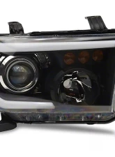 Raxiom Axial Series Clear Lens Black Housing Projector Headlights w/ Sequential LED Bar Toyota Tundra 2007-2013                                     - TU16007 - Image 2