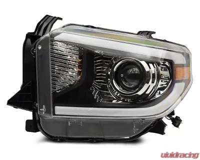 Raxiom Axial Series Clear Lens Black Housing Projector Headlights w/ Sequential LED Bar Toyota Tundra w/ Factory Halogen Headlights 2014-2021 - TU16011