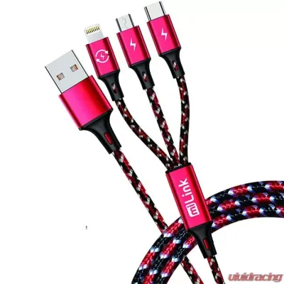 Sondpex 6ft. 3-in-1 (microUSB, Type-C, 8-pin) Charging Cable - MTLL-246