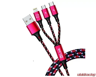 Sondpex 6ft. 3-in-1 (microUSB, Type-C, 8-pin) Charging Cable - MTLL-246