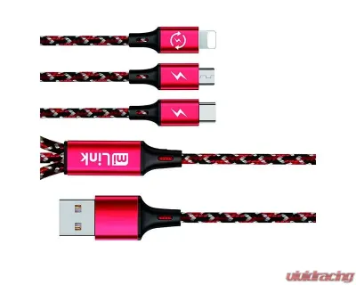 Sondpex 6ft. 3-in-1 (microUSB, Type-C, 8-pin) Charging Cable - MTLL-246