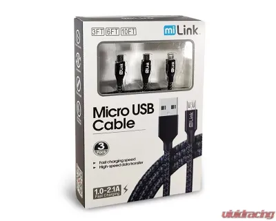 Sondpex 3-Pack Micro USB Changing/Syncing Cable - MU3-i235