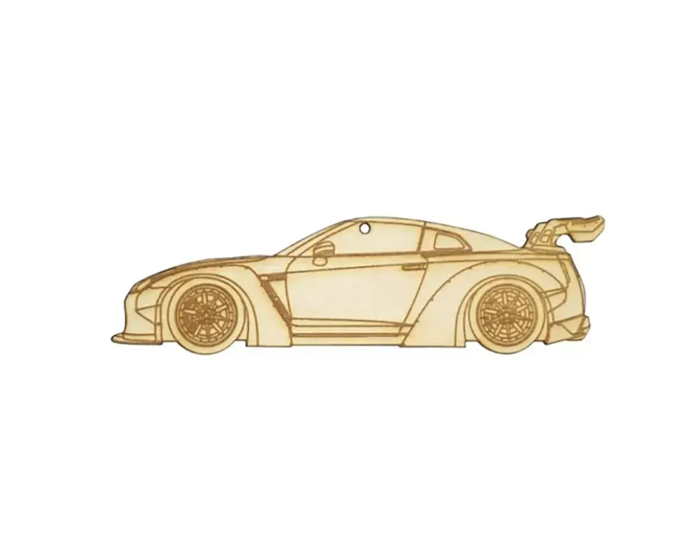 ZSPEC Design 5 inch Nissan R35 GTR Liberty Walk Laser-Engraved Birch Wood Ornament - 00843612100290