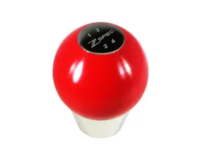 ZSPEC Design Red Derlin & Stainless M10-1.5 4-Speed Shift Pattern Coin Apex Shift Knob