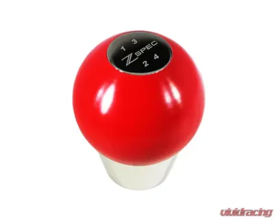 ZSPEC Design Red M10-1.25 Derlin & Stainless 4-Speed Pattern Round Shift Knob Datsun 240Z | 260Z | 280Z - 00843612100368