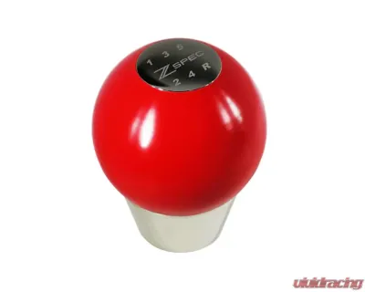 ZSPEC Design Red M10-1.25 Derlin & Stainless 5-Speed Pattern Round Shift Knob Nissan 300ZX | 240SX | R32 | R33 | R34 | Mitsubishi 3000GT - 00843612100405
