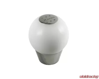 ZSPEC Design White M10-1.25 Derlin & Stainless 5-Speed Pattern Round Shift Knob Nissan 300ZX | 240SX | R32 | R33 | R34 | Mitsubishi 3000GT - 00843612100412