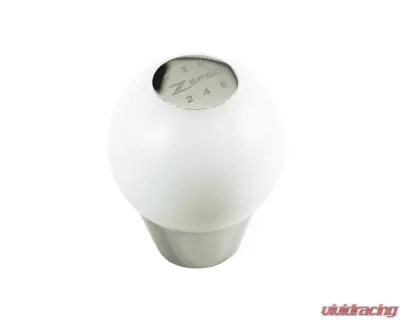 ZSPEC Design White Derlin & Stainless M10-1.5 6-Speed Shift Pattern Coin Apex Shift Knob - 00843612122223