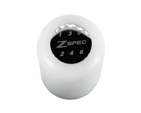 ZSPEC Design White Derlin & Stainless M10-1.5 6-Speed Shift Pattern Coin Scene Shift Knob