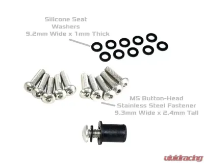 ZSPEC Design Stainless M5x20mm Button-Head Body Kit Fasteners w/ Well Nuts - 00843612100870