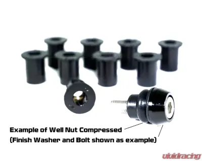 ZSPEC Design Body Kits & Flares Using M5-0.8 10-Pack M5 Silicone-Rubber Well Nuts - 00843612100924